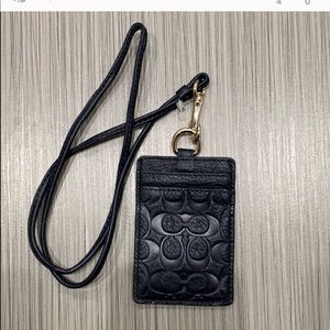 NWOT BLACK LEATHER COACH LANYARD - RESELL